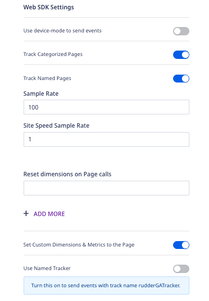 Google Analytics dashboard settings