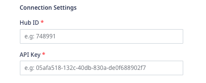 HubSpot connection settings