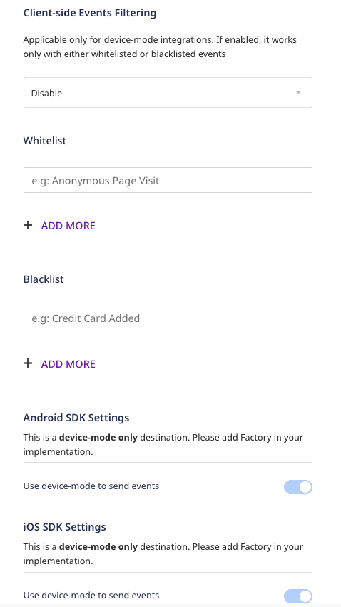 Firebase connection settings