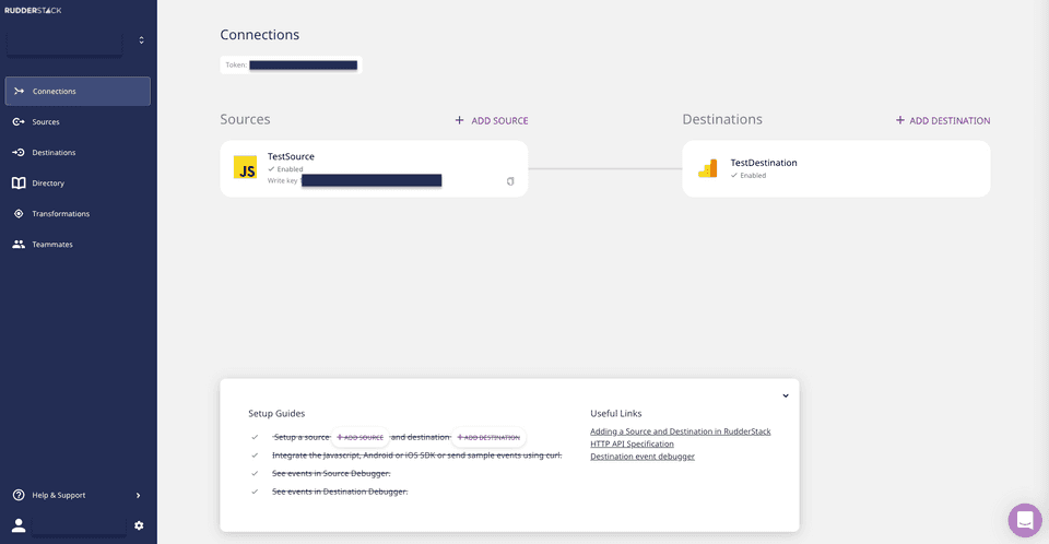 Rudderstack Dashboard