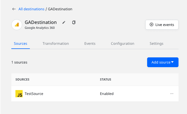 Google Analytics connection