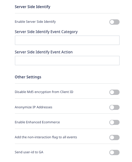 Google Analytics dashboard settings