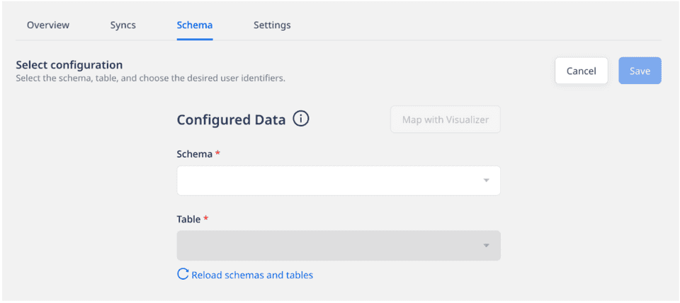 Schema tab options in RudderStack