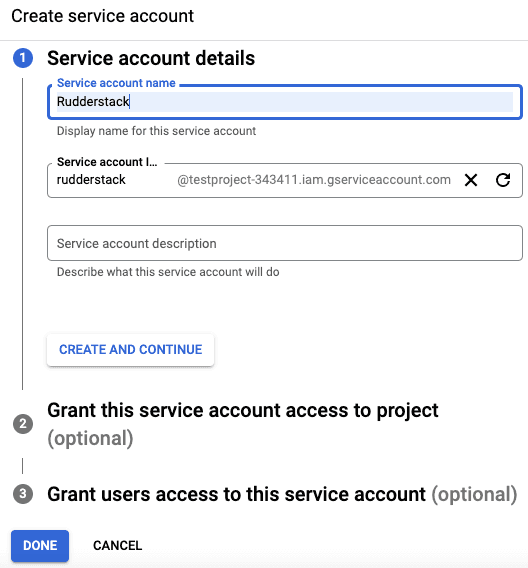 gcp service account details