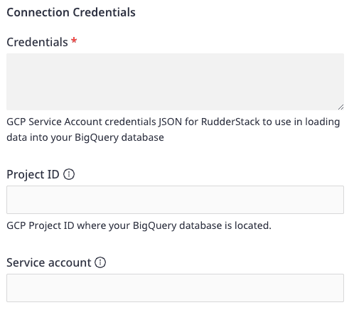 bigquery connection settings