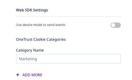 HubSpot web SDK settings