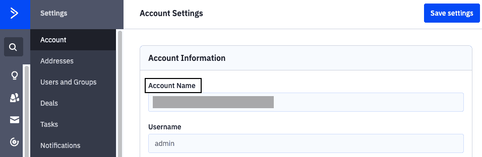 ActiveCampaign account name